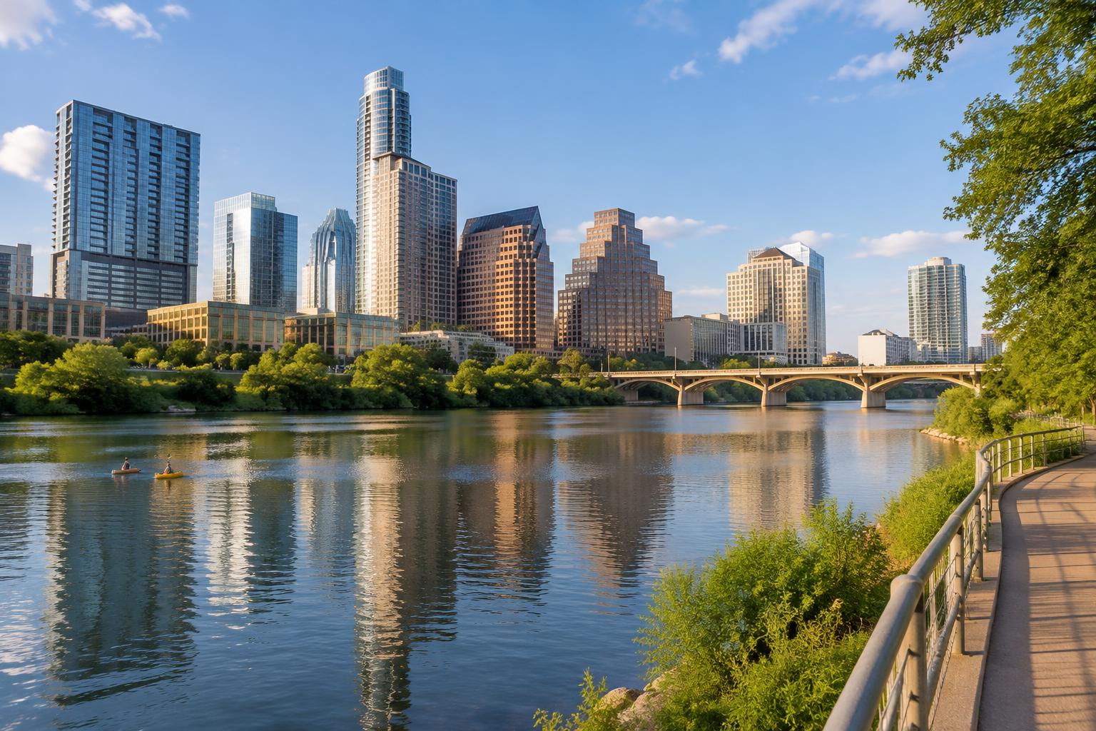 Downtown Austin skyline seen across the river